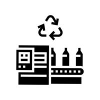 plastic recycling conveyor glyph icon vector illustration