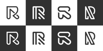 conjunto de concepto de diseño de logotipo vectorial r. vector