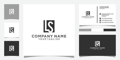 LS or SL letter logo design vector template with business card design.