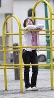 happy young girl in park photo