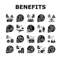 Benefits For Business Collection Icons Set Vector
