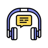 escuchar música auriculares color icono vector ilustración