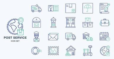 Postal Service icon set vector