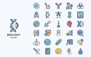 Set of biology study material icons vector