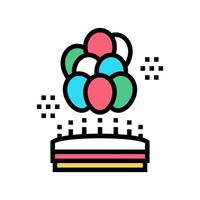 ilustración de vector de icono de color de decoración de globos de cumpleaños