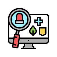 monitoring and information retrieval color icon vector illustration