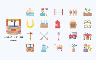 Agriculture and farming icon set vector