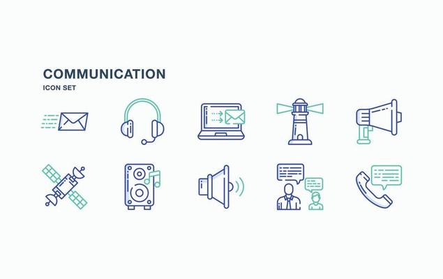 Communication and Technology icon set