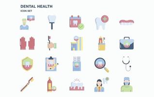 Dental health and dentistry icon set vector