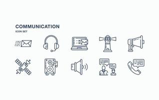 conjunto de iconos de comunicación y tecnología vector