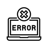 error on laptop display line icon vector illustration