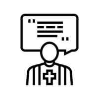 priest pet funeral line icon vector illustration