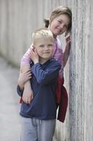 brother and sister outdoor portrait photo