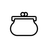 wallet pouch icon vector outline illustration