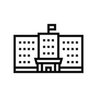 ilustración de vector de icono de línea de edificio de gobierno