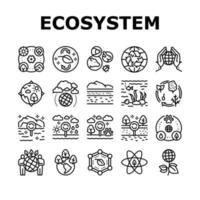 Ecosystem Environment Collection Icons Set Vector