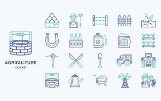 Agriculture and farming icon set vector