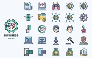 conjunto de iconos de vector de negocios y finanzas