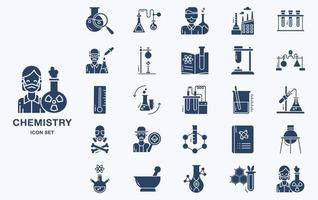 Set of Chemistry and experiment vector icons