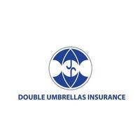 concepto de logotipo de seguro de paraguas doble vector