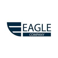 E letter logo for eagle company vector