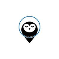 pin owl logo on the circle vector