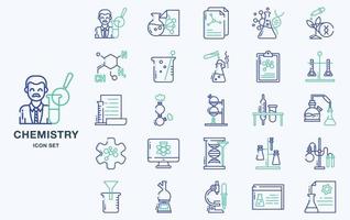 Set of Chemistry and experiment vector icons