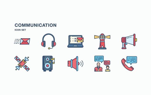 Communication and Technology icon set