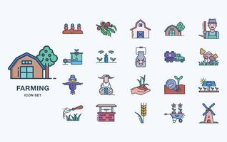 Set of Farming and agriculture vector icons