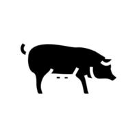 pig domestic animal glyph icon vector illustration