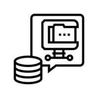 file compression digital processing line icon vector illustration