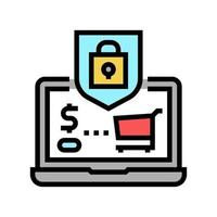 secure shopping color icon vector illustration