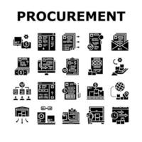 Procurement Process Collection Icons Set Vector