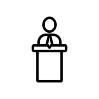 speech of the deputy icon vector. Isolated contour symbol illustration vector