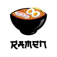 Ilustración de vector de fideos japoneses ramen