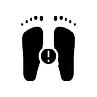 illness flat feet glyph icon vector illustration