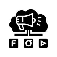media marketing glyph icon vector illustration