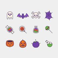 colección de iconos de truco o trato de halloween vector