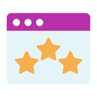 Stars on website showcasing web ratings icon vector