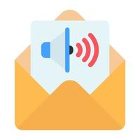 An icon design of audio mail vector