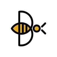 plantilla de vector de logotipo de abeja de letra b