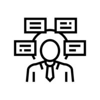 human comprehends tasks line icon vector illustration