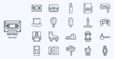 Retro and Vintage icon set vector