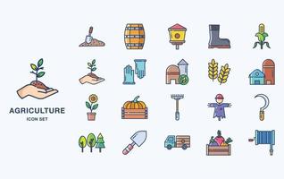Agriculture and farming icon set