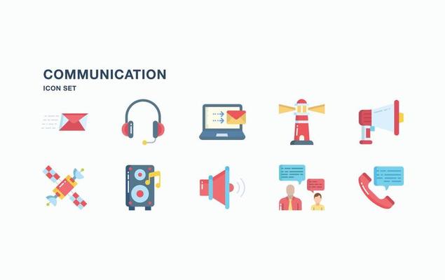 Communication and Technology icon set