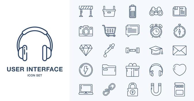 Basic ui, Essential, Icon, web, icon set, outline icon set vector