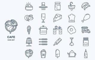 Set of Cafe and restaurant vector icon