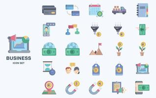 conjunto de iconos de vector de negocios y finanzas