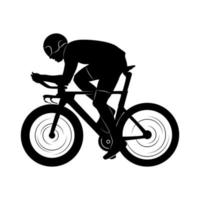 silueta de personas andar en bicicleta vector