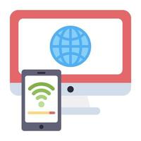 An editable design icon of mobile wifi vector